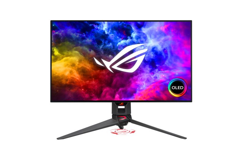 (Ex Demo)asus Pg27 Aqdm 27' Rog Swift Oled Gaming Monitor, 1440p Oled, 240 Hz, 0.03ms Response, G Sync Compatible, Anti Glare, Custom Heatsink