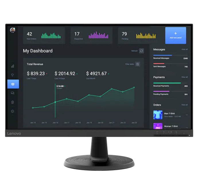Lenovo Think Vision C24 40 23.8'/24' 75 Hz Free Sync Fhd Monitor 1920x1080 16:9 4ms Va Hdmi Vga Tilt Adjustment Vesa 3 Yr Wty