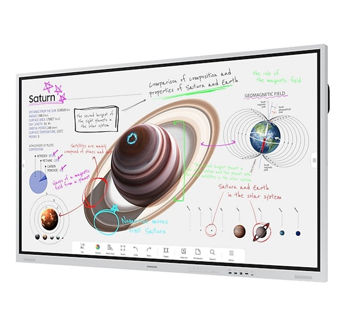 Samsung 55' Flip Pro Wmb 4 K Uhd Interactive E Board Smart Digital Flip Chart Display In Glass Multi Touch Writing Drawing Video Call App Hdmi Usb C Lan
