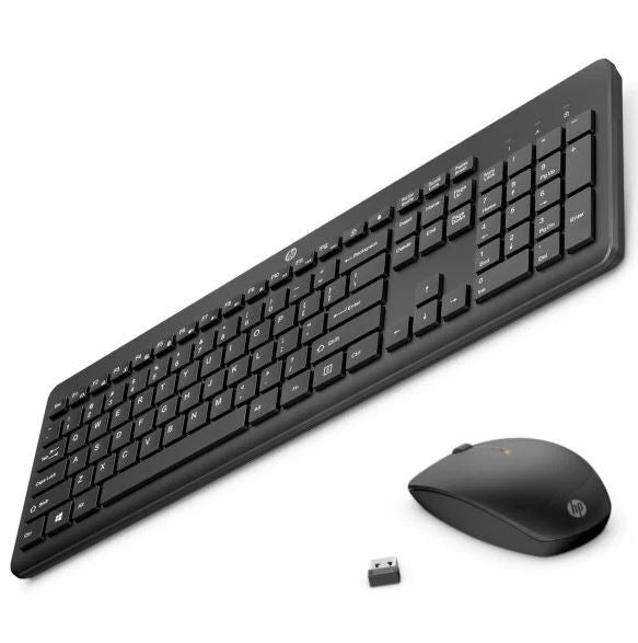 Hp 235 Usb Wireless Keyboard & Mouse Combo Reduced Sized & Low Profile Quiet Keys Easy Cleaning Plug & Play For Notebook Desktop Pc Mac
