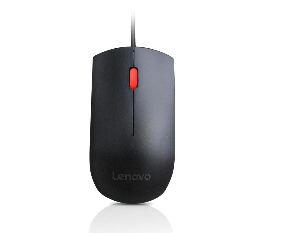 Lenovo Essential Usb Mouse (Full Size) Wired Usb Connection, Plug And Play, Comfortable All Day Grip, 1600 Dpi, Ambidextrous Design, Black