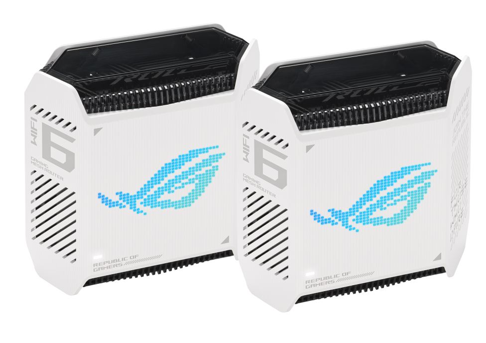 Asus Rog Rapture Gt6 Ax10000 Wi Fi 6 Tri Band Gaming Mesh Routers White Colour (2 Pack)