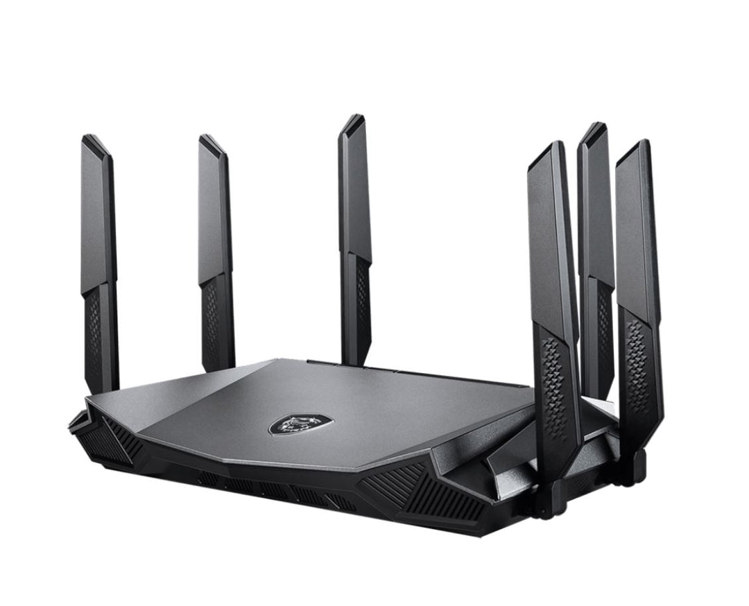 Msi Radi X Ax6600 Wi Fi 6 Tri Band Gaming Router, 2.4 G Hz / 5 G Hz, 6x Antenna, Quad Core 1.8 G Hz, 256 Mb Flash And 512 Mb Ddr4 Ram, Usb 3.0 X1