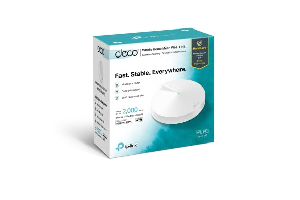 Tp Link Deco M5 (1 Pack) Ac1300 Whole Home Mesh Wi Fi System, 1267 Mbps, 100+ Devices, Mu Mimo, Quality Of Service, 2x Gbit Port 1x Usb C, Bluetooth