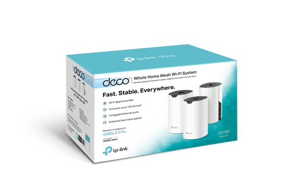 Tp Link Deco S4(3 Pack) Ac1200 Whole Home Mesh Wi Fi System, ~370sqm, Up To 100 Devices, Amazon Alexa