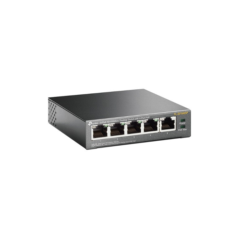 Tp Link Tl Sf1005 P 5 Port 10/100 Mbps Desktop Switch With 4 Port Po E 67 W Ieee 802.3af Compliant 1 Gbps Switching