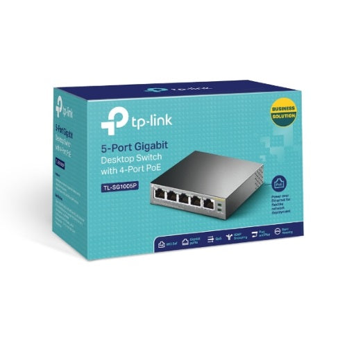 Tp Link Tl Sg1005 P 5 Port Gigabit Desktop Switch With 4 Port Po E 56 W