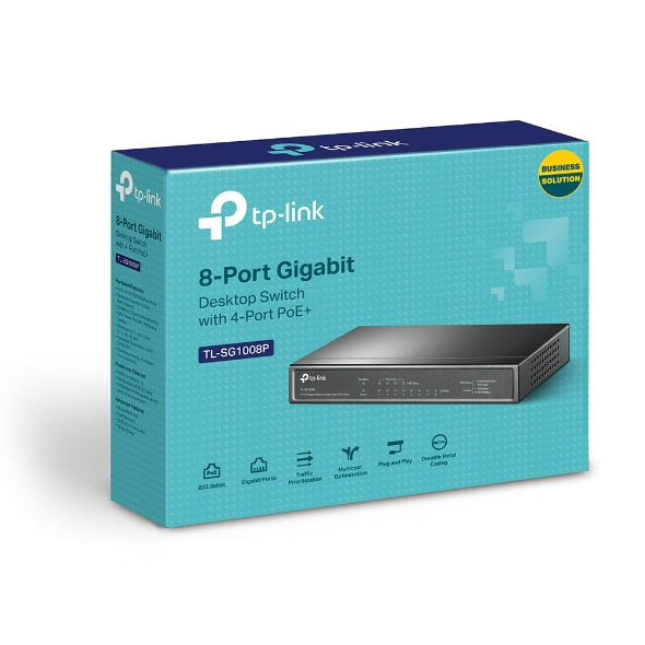 Tp Link Tl Sg1008 P 8 Port Gigabit Desktop Unmanaged Switch With 4 Port Po E 53 W Ieee 802.3af, Up To 64 W For All Po E Ports,Up To 15.4 W For Each Po E Por