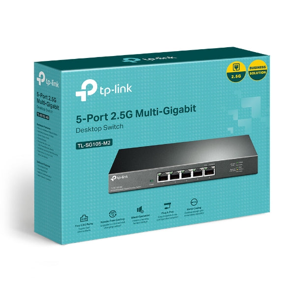 Tp Link Tl Sg105 M2 5 Port 2.5 G Desktop Switch, Up To 25 G Switching Capacity, Connects 2.5 G Nas/Server, 2.5 G Wi Fi 6 Ap, 4 K Video, Wall Mountable, 5 Yw