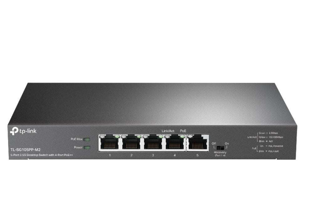 Tp Link Tl Sg105 Pp M2 5 Port 2.5 G Desktop Switch With 4 Port Po E++