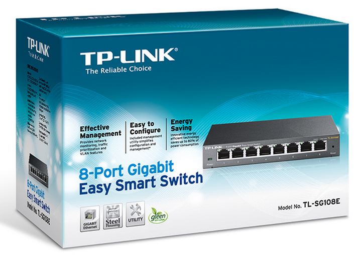 Tp Link Tl Sg108 E 8 Port Gigabit Easy Smart Switch Provides Network Monitoring, Traffic Prioritization And Vlan Web Based User Interface Fanless