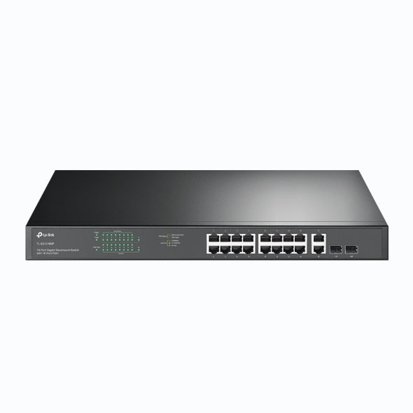 Tp Link Tl Sg1218 Mp 18 Port Gigabit Rackmount Switch With 16 Po E+ & 2 Sfp Slots, 16× Gigabit Po E+ Ports, 2× Gigabit Non Po E Ports, 2× Combo Gigabit Sf