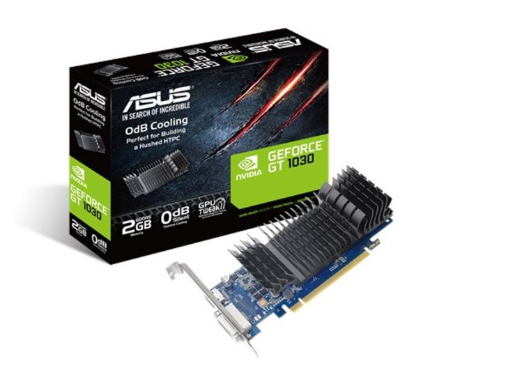 Asus N Vidia Ge Force Gt1030 Sl 2 G Brk 2 Gb Gddr5 Low Profile Graphics Card With Bracket For Silent Htpc Build (With I/O Port Brackets)