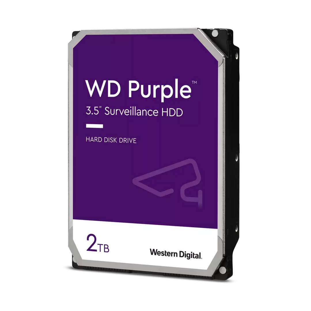 Western Digital, WD23PURZ, Purple Surveillance HDD, 2TB, 3.5", SATA 6Gb/s, 5400RPM, 64MB Cache, 3 Year Warranty