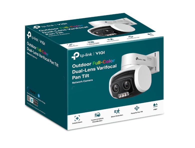 TP-Link VIGI C540V Bullet Outdoor Camera packaging box with product image and details.
