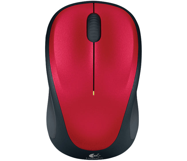 Logitech M235 Wireless Mouse Red Contoured Design Glossy Comfort Grip Advanced Optical Tracking 1 Year Battery Life