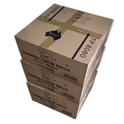 Triple Deal: 3-Pack 80x80mm Thermal Paper Receipt Rolls - 50 Rolls per Box
