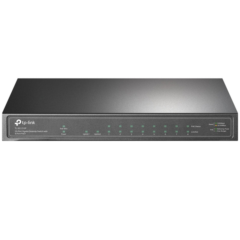 TP-Link TL-SG1210P 10-Port Gigabit Desktop PoE+ Switch | 8x PoE+ | 53W | 5Yr