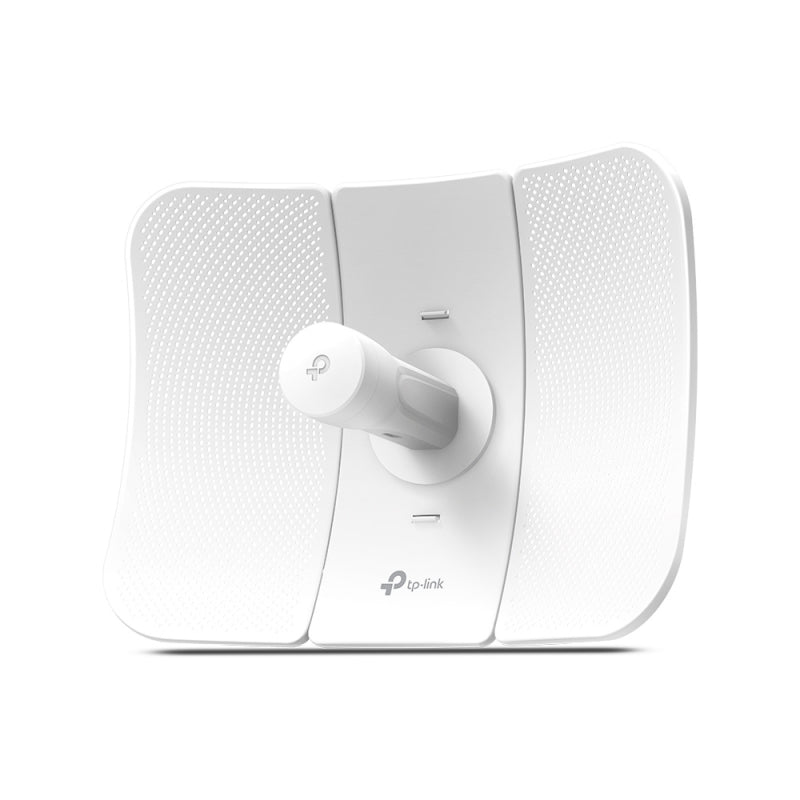 TP-Link CPE710 outdoor antenna with a 23dBi gain, designed for 5GHz wireless AC transmission, with a white exterior and a central gain boost mechanism.