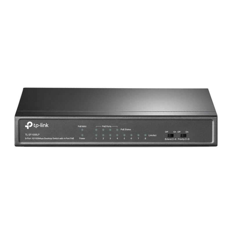 TP-Link TL-SF1008LP 8-Port PoE Desktop Switch — Front View