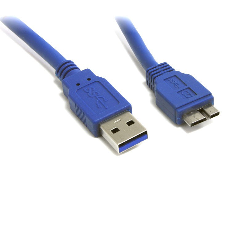 A blue USB3.0 A-Male to Micro-USB B-Male cable, 2 meters in length.