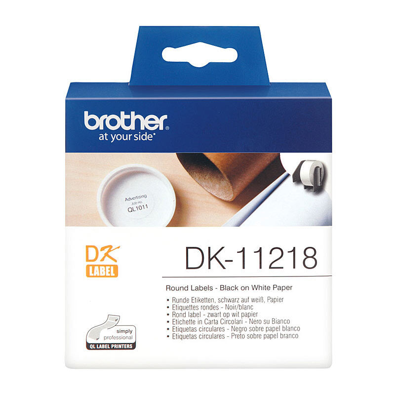 Brother DK11218 White Round Label Roll