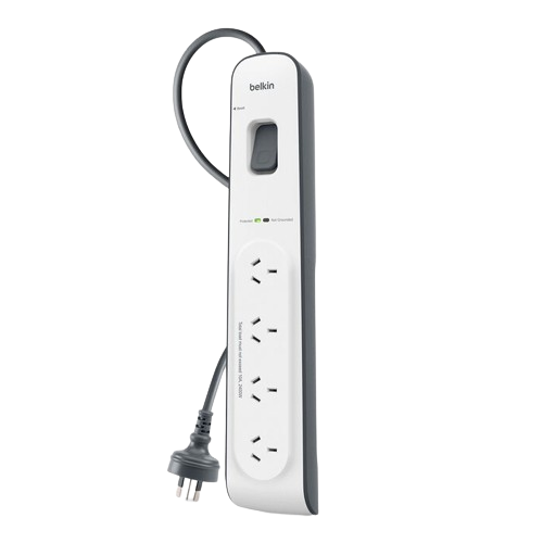 Belkin Surge Master Bsv400 4 Outlet Surge Protection Strip With 2 M Power Cord, Protects Against Spikes And Fluctuations, Cew $20,000, 2 Years Warranty