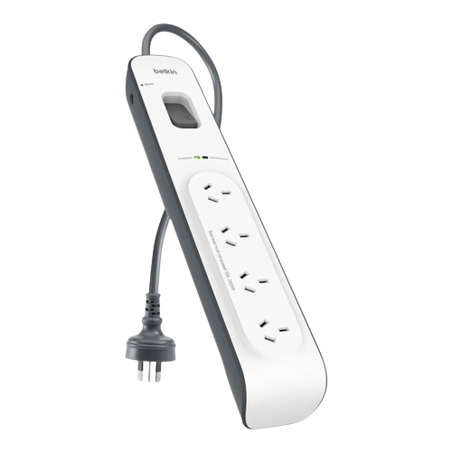 Belkin Surge Master Bsv400 4 Outlet Surge Protection Strip With 2 M Power Cord, Protects Against Spikes And Fluctuations, Cew $20,000, 2 Years Warranty