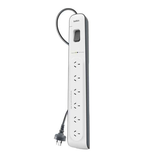 Belkin Surge Master Bsv603 6 Outlet Surge Protection Strip With 2 M Power Cord, Protects Against Spikes And Fluctuations, Cew $30,000, 2 Years Warranty