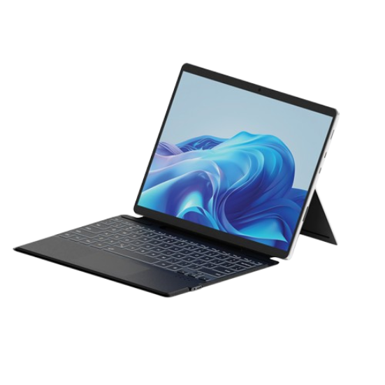 Cygnett Magnetic Keyboard Case for Microsoft Surface Pro 8/9/10/11 in a sleek upright position with keyboard.