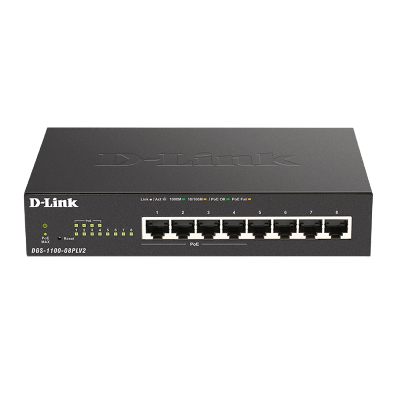 D-Link DGS-1100-08PLV2 | 8-Port Gigabit Smart Managed PoE Switch