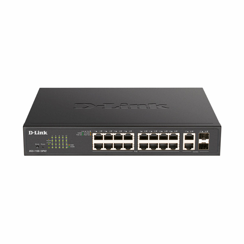 D-Link DGS-1100-18PV2 | 18-Port Gigabit Smart Managed PoE+ Switch