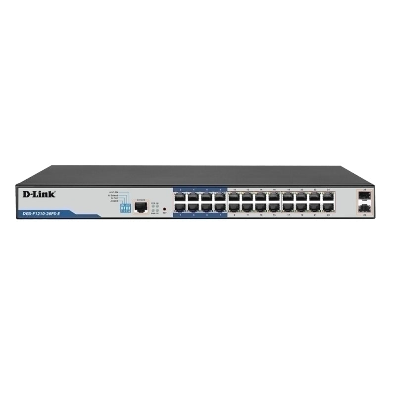 D-Link DGS-F1210-26PS-E | 26-Port Gigabit Smart Managed PoE+ Switch