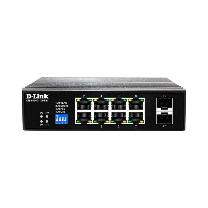 D-Link DIS-F100G-10PS-E 10-Port Gigabit Industrial Switch 
