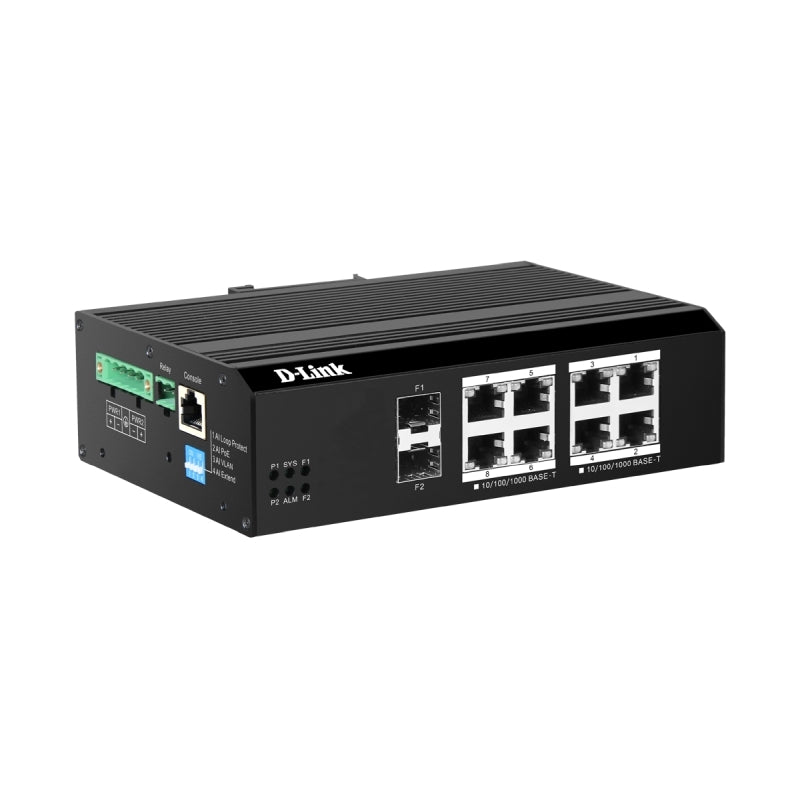 D-Link DIS-F200G-10PS-E 10-Port Industrial Smart Switch