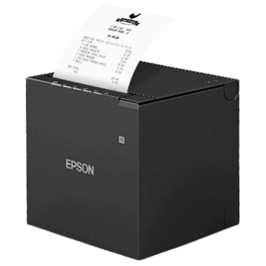 EPSON TM-M30III Black Receipt Printer with Built-In USB, Ethernet, Bluetooth & Wi-Fi. Power Supply & Cable Included