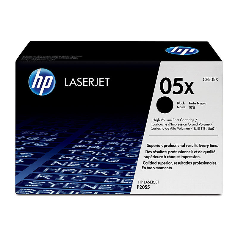 HP 05X CE505X — black toner retail packaging