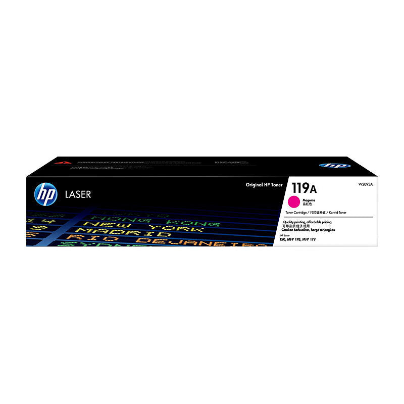 HP 119A W2093A — magenta toner retail packaging