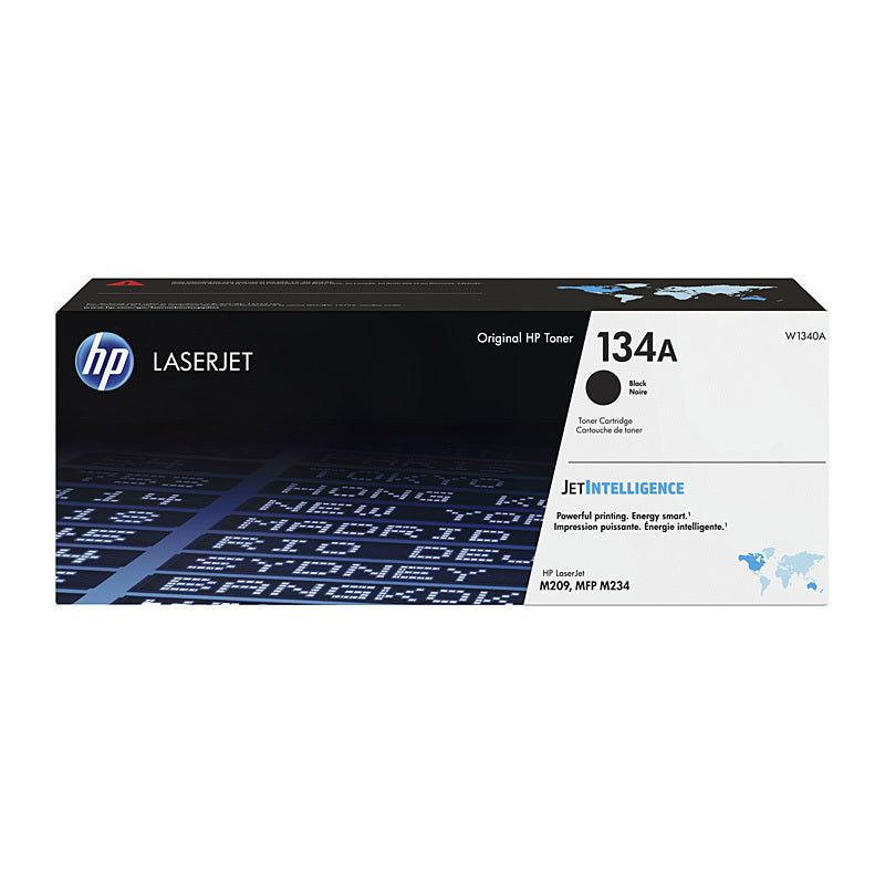 HP 134A W1340A — black toner retail packaging