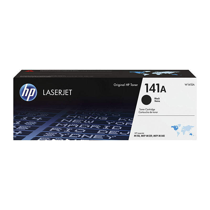 HP 141A W1410A — black toner retail packaging