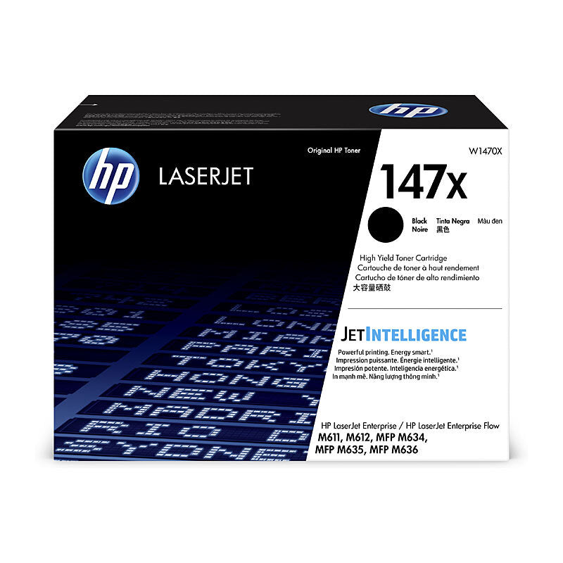 HP 147X W1470X — black toner retail packaging
