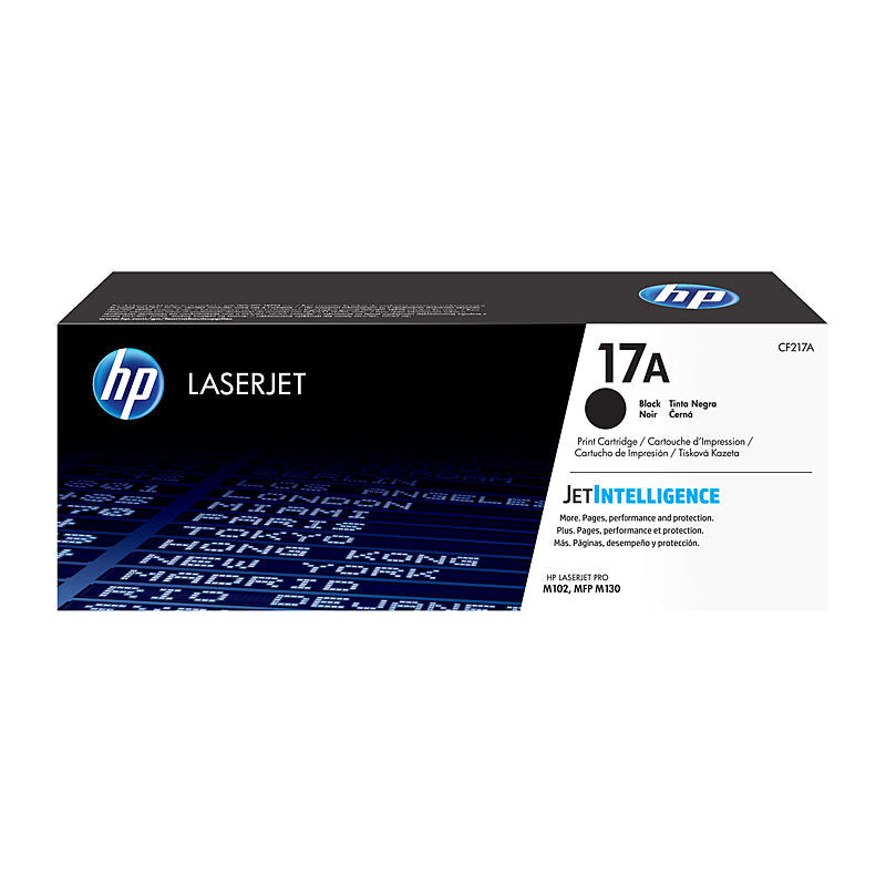 HP 17A CF217A — black toner retail packaging