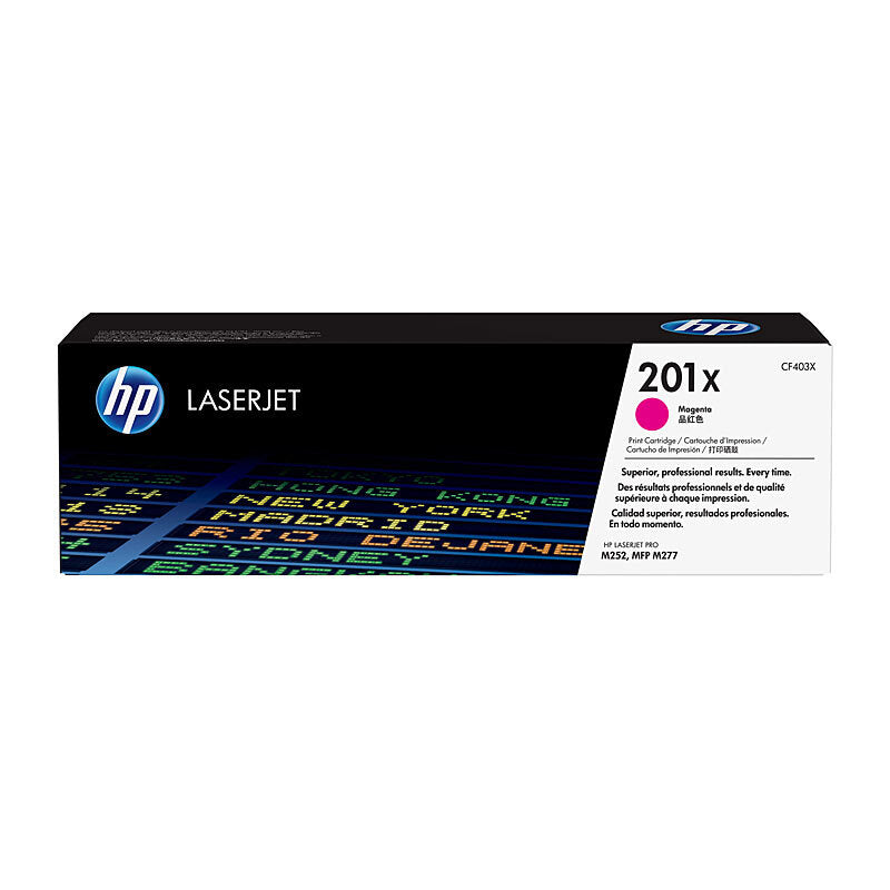 HP 201X CF403X — magenta toner retail packaging