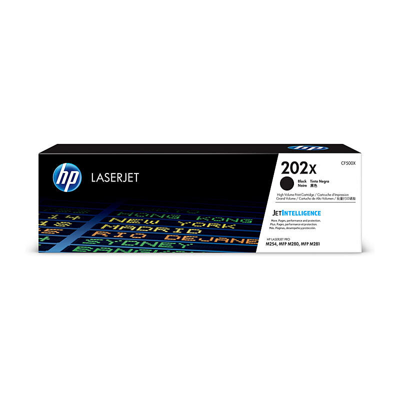 HP 202X CF500X — black toner retail packaging