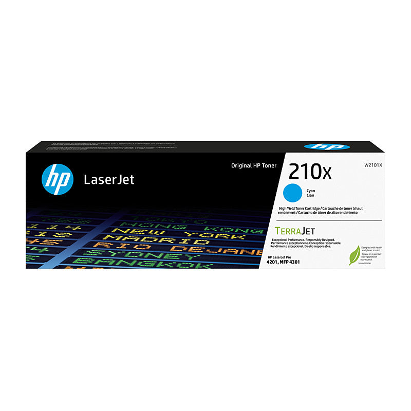HP 210X W2101X — cyan toner retail box, front view