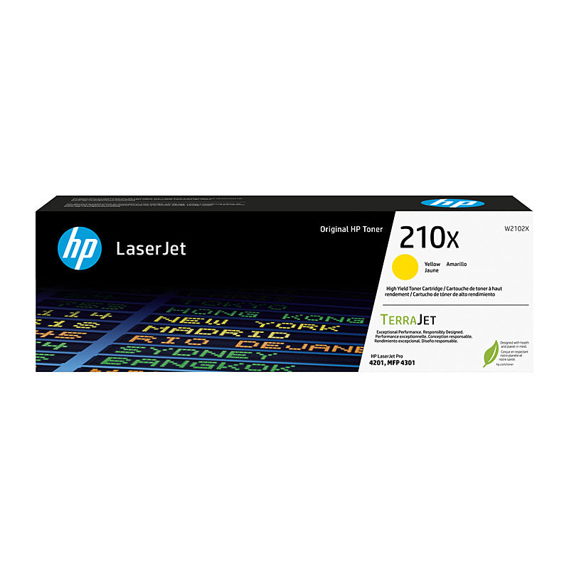 HP 210X W2102X — yellow toner retail packaging