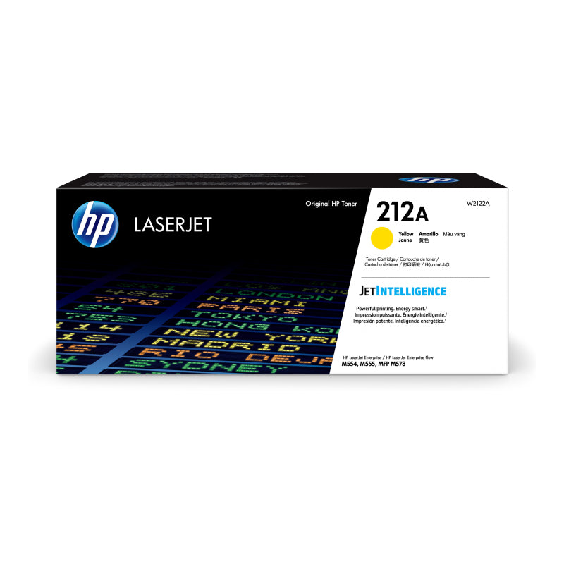 HP 212A W2122A — yellow toner retail box, front view