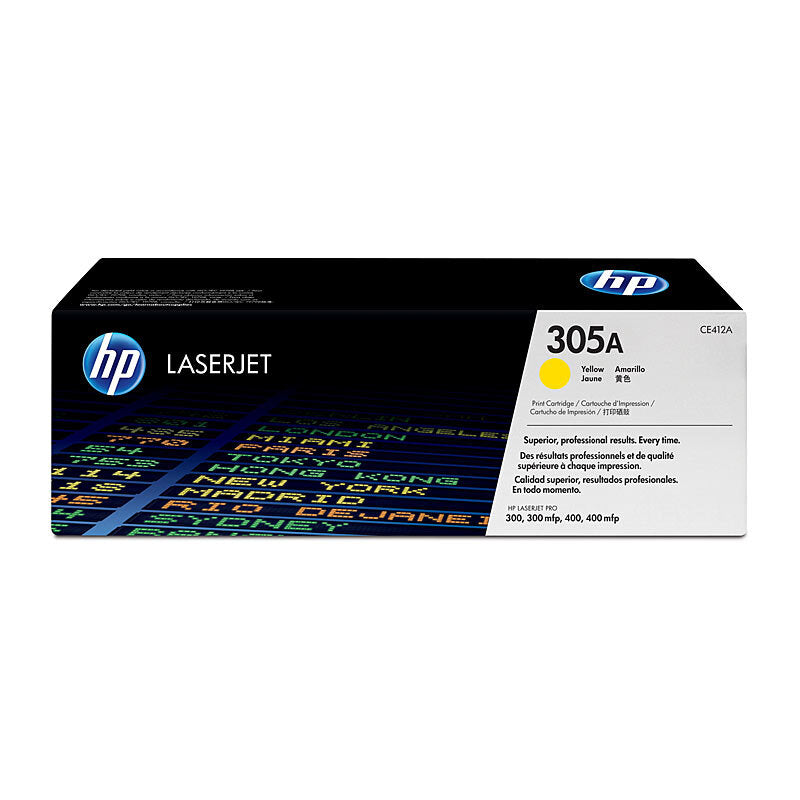 HP 305A CE412A — yellow toner retail packaging