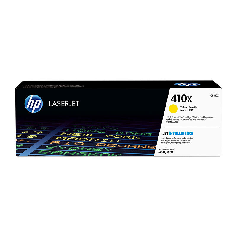 HP 410X CF412X — yellow toner retail packaging