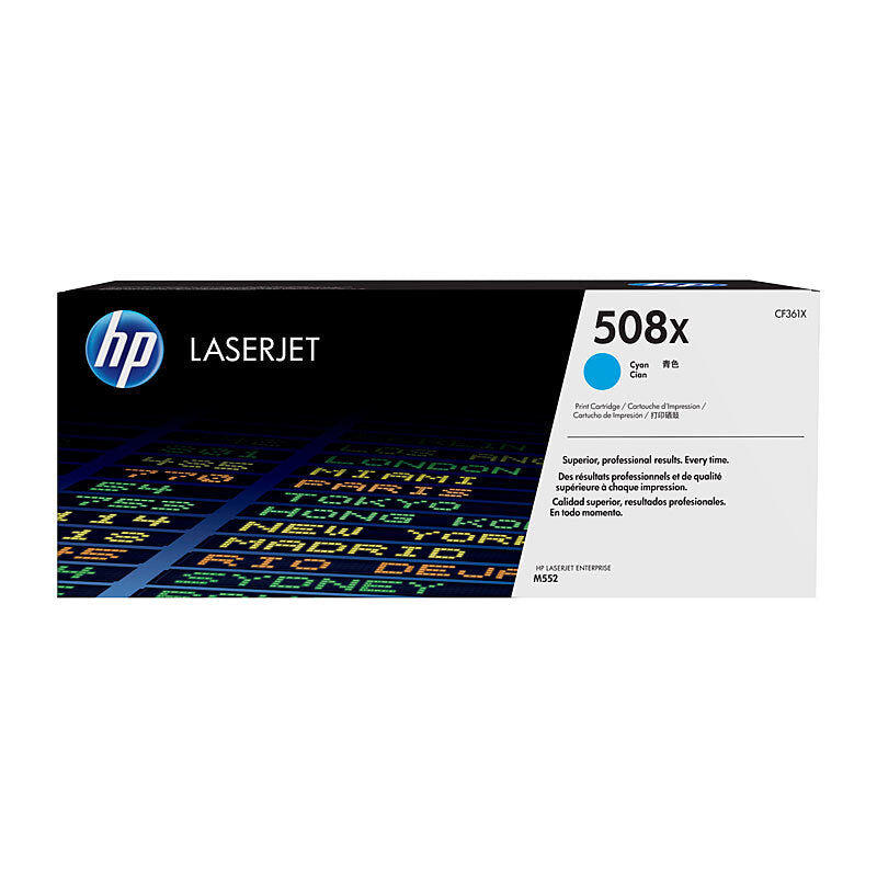 HP 508X CF361X — cyan toner retail packaging